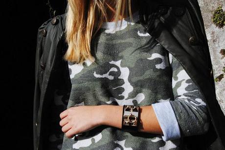 Military sweatshirt.
