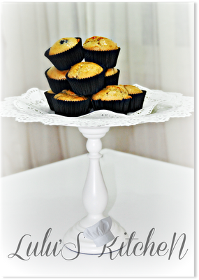 Tarta y muffins de arándanos