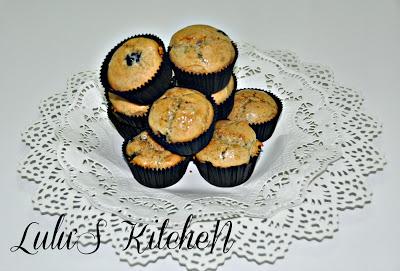 Tarta y muffins de arándanos