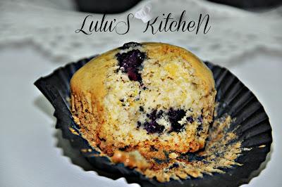 Tarta y muffins de arándanos