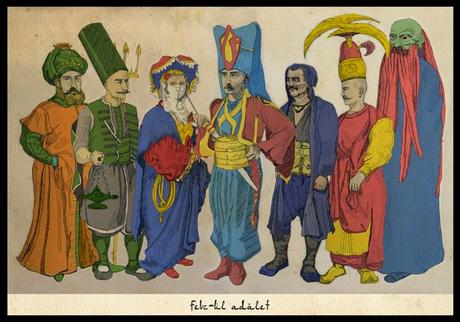 Una auténtica rareza. El ilustrador Berk Senturk toma unos tipos clásicos otomanos y los hibrida con superhéroes fundamentales. ¿El resultado? Sorprendente y estimulante. Para muestra, la liga de la justicia “otomanizada”. 