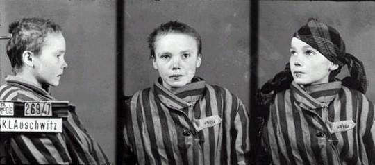 Chica presa en Auschwitz