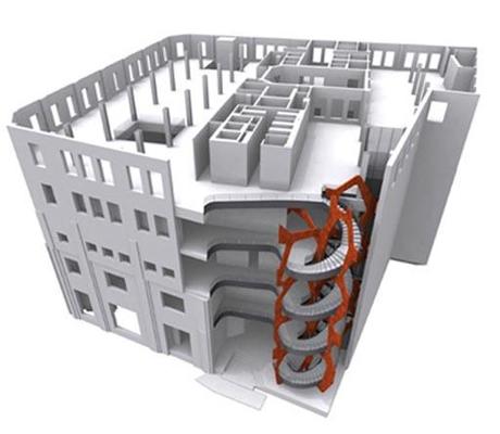 Las escaleras del Espacio Fundación Telefónica, por Quanto Arquitectura y Moneo Brock Studio