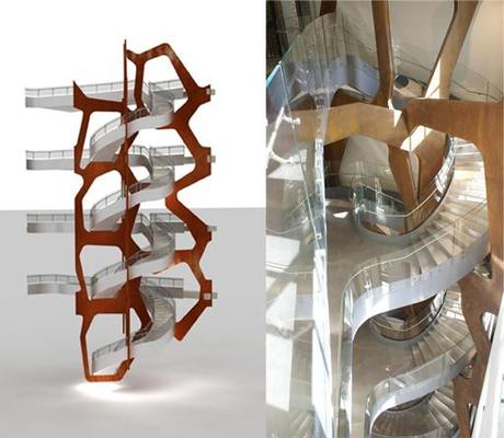 Las escaleras del Espacio Fundación Telefónica, por Quanto Arquitectura y Moneo Brock Studio