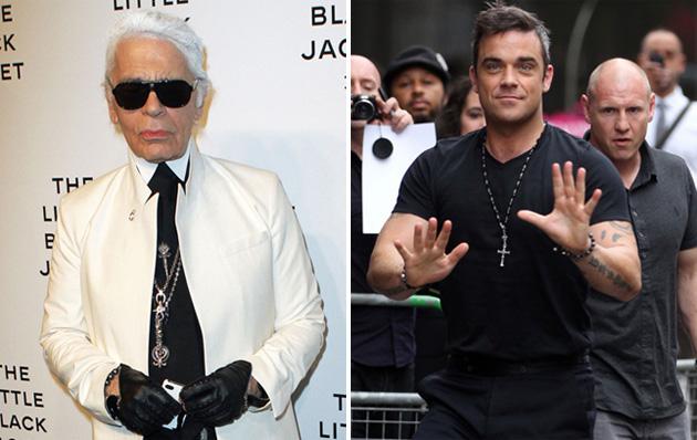 Robbie Williams le tiene miedo al diseñador Karl Lagerfeld