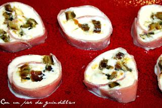 Rollitos de jamón con dátiles y foie