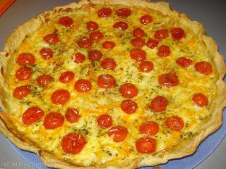 TARTA DE TOMATITOS Y MOZZARELLA