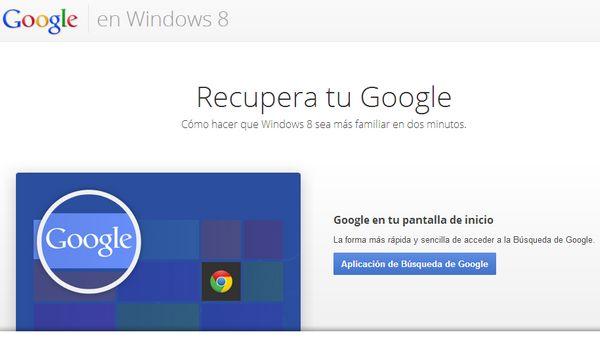 Google te ayuda a familiarizar con Windows 8