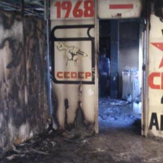 Quemaron el local historico del CLEP-CEDEP