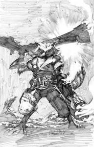 Philip Tan dibuja a Mapache Cohete