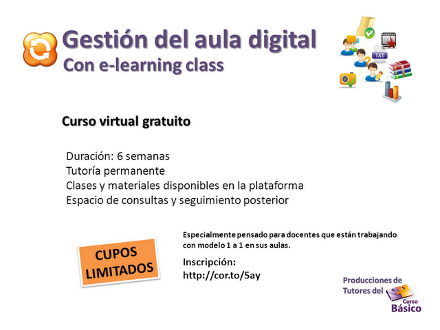 Curso virtual: Gestión del aula digital; Con e learning class