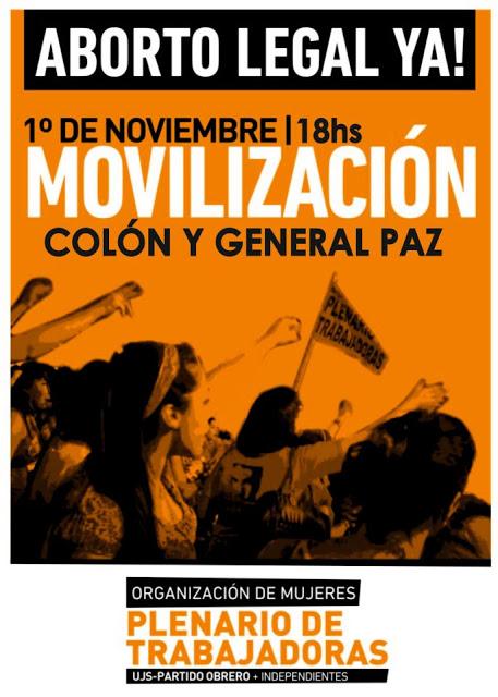 Jueves 1°/11: Marcha por el Derecho al Aborto