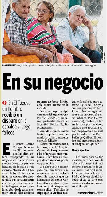 BALA ASESINA A CALUCHO