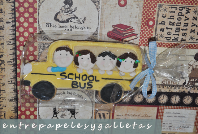 GALLETA AUTOBÚS DEL COLE. SCHOOL BUS COOKIES