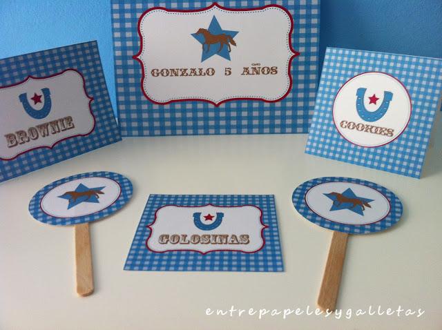 ETIQUETAS CUMPLEAÑOS CABALLOS. HORSES BIRTHDAY STICKERS