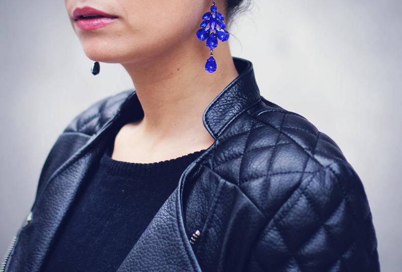 Houndstooth Skirt & Statement Earrings