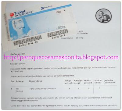 Cheques y tarjetas regalo por encuestas y leer e-mails: Ipsos, Tickets Compliments, Tarjetas El Corte Ingles...