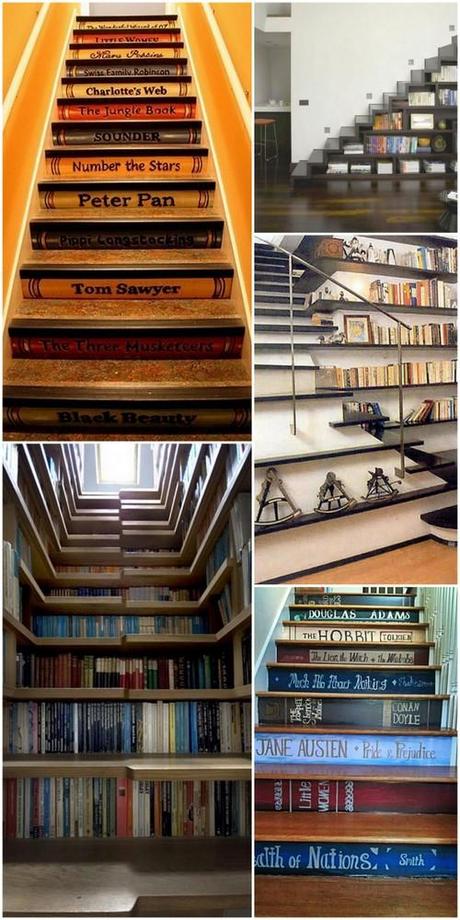 escalera libreria Decorando escaleras: ideas fáciles y divertidas