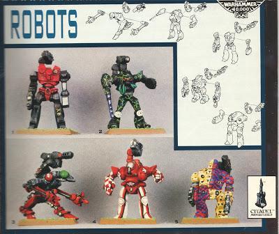 Miniaturas de los 5 Robots Imperiales de la Legio Cybernética