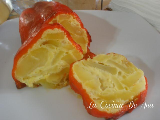 Pimientos rellenos de tortilla