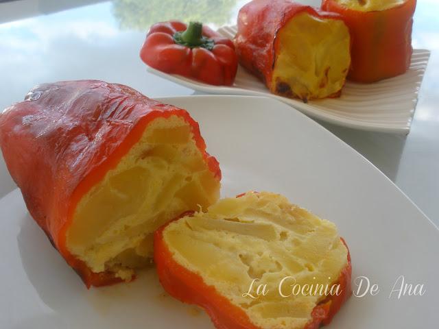 Pimientos rellenos de tortilla