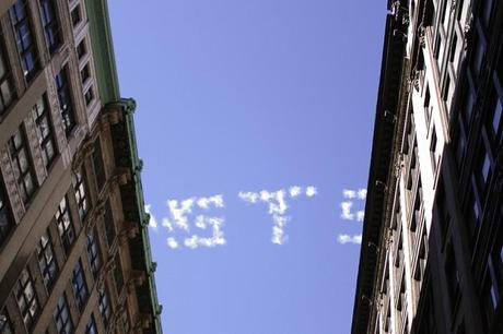 Look up!!! #DefendTheArts Skywriting