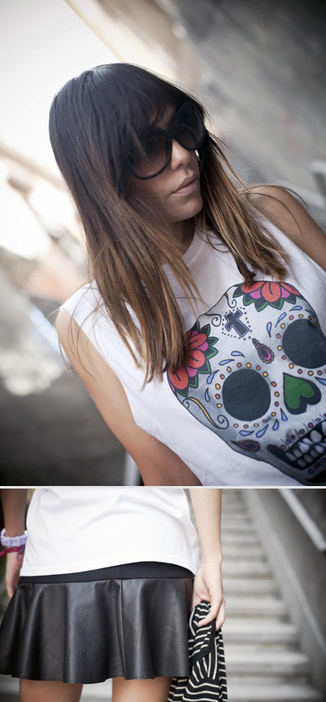 leather skirt likes skull