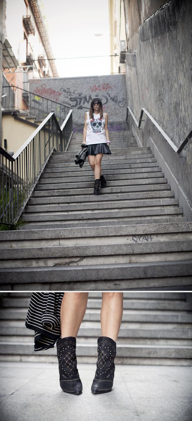 leather skirt likes skull