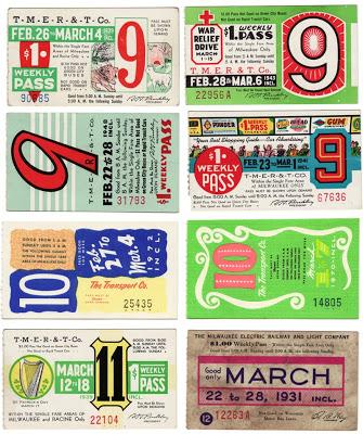 Antiguos billetes de bus desde los años 30