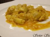 Alcachofas salsa curry jengibre