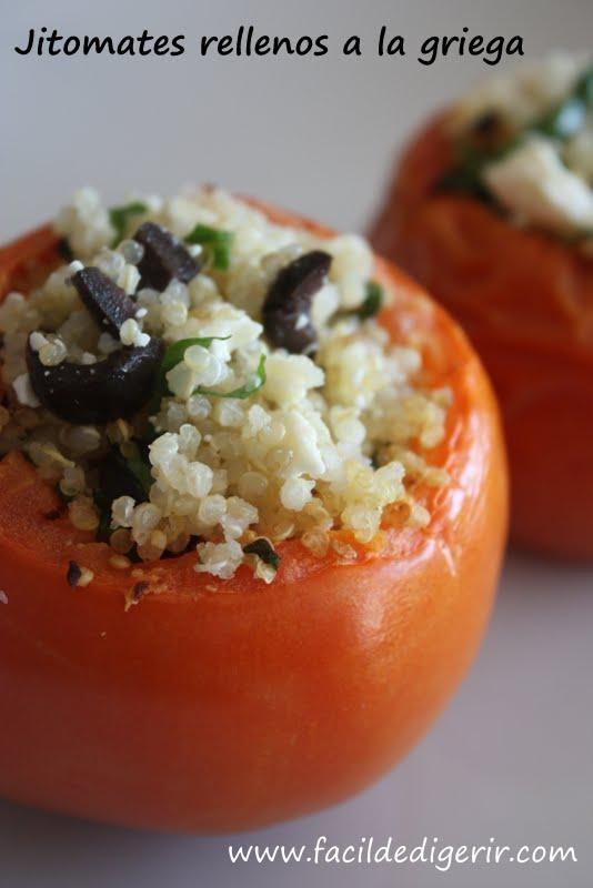 Jitomates rellenos a la griega