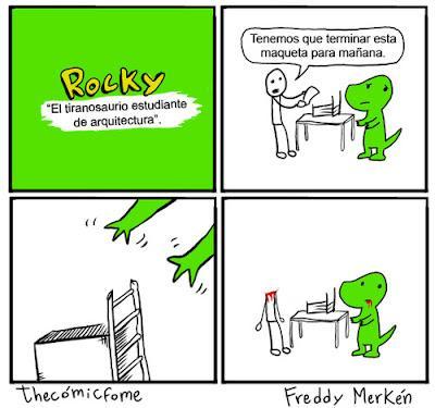 Rocky, el tiranosaurio estudiante de arquitectura (The Comic Fome)