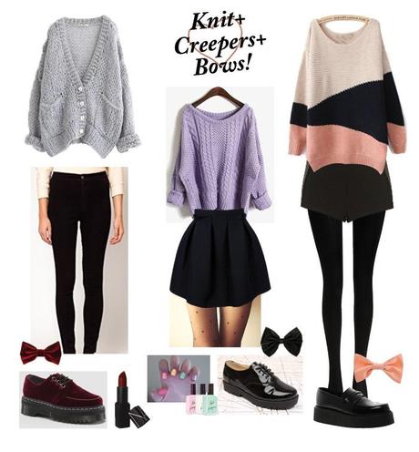 Knit + Creepers + Bows: Perfection