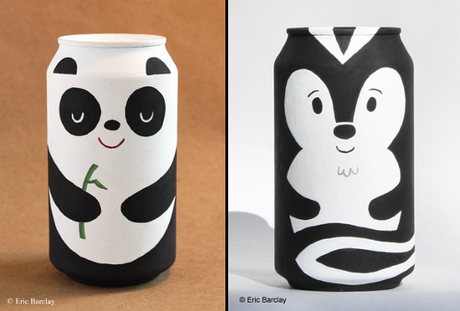 Latas de refresco pintadas como animales latas de refresco recicladas en dibujo infantil