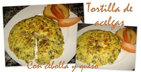 Tortilla de acelgas, cebolla y queso.