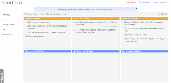 Pantalla de Sandglaz