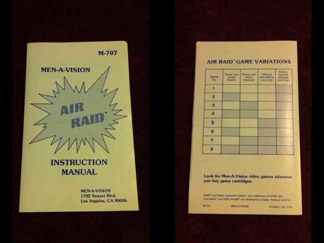Air Raid atari 2600 manual Air Raid de Atari 2600 comprado por 33.433,30 dólares