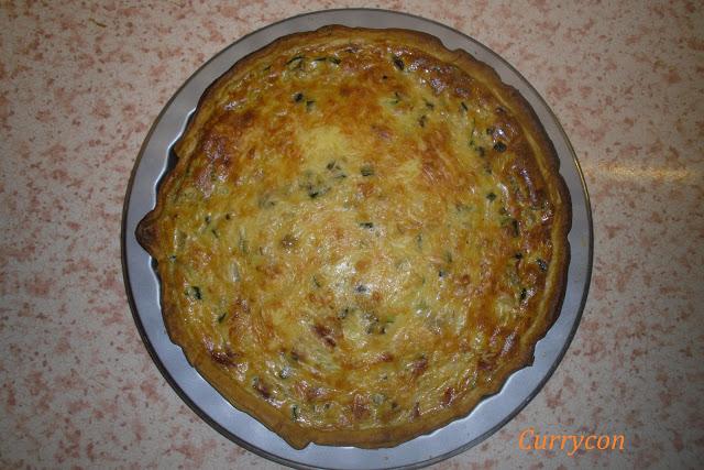 Quiche de calabacín, champiñones queso y panceta