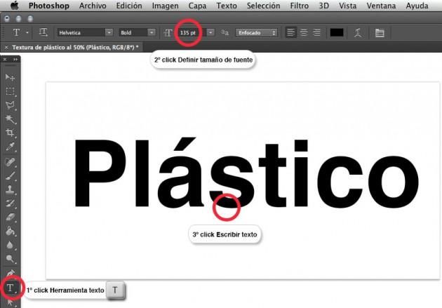Crear un texto con textura de plástico con Photoshop CS6
