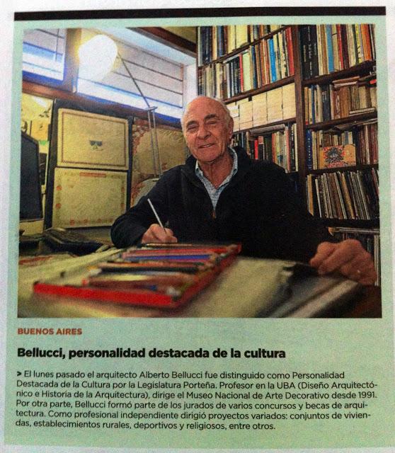 Bellucci, ex-Jefe de nuestra Cátedra, Personalidad Destacada de la Cultura