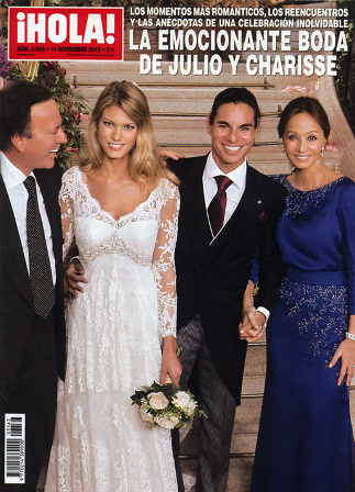 Isabel Preysler elegantísima en la boda de Julio José y Charisse, en portada de Hola