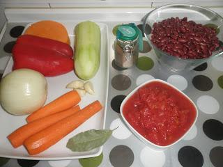 Alubias rojas con verduras