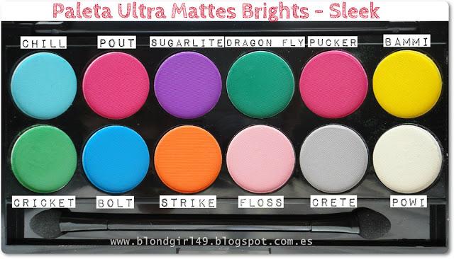 Paleta Ultra mattes V1 Brights de Sleek