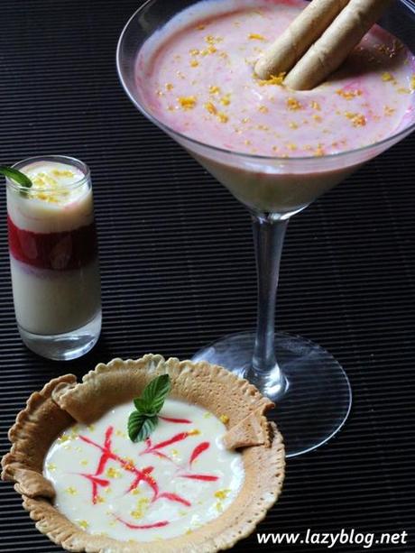 Postre sencillo de limón y coulis de frambuesa con Ideal