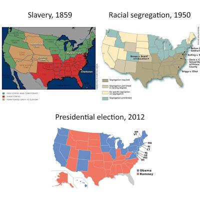 Esclavitud, segregación racial y resultados electorales en Estados Unidos