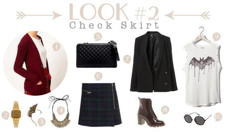 How to Wear Check Skirt