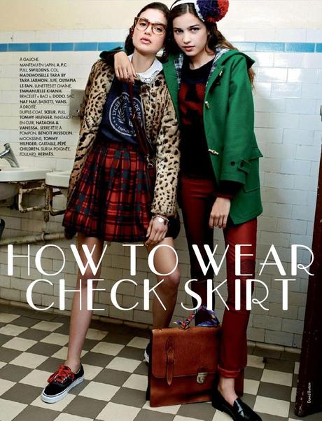 How to Wear Check Skirt