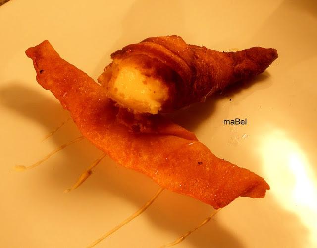 Pestiños de confiteria rellenos de crema pastelera