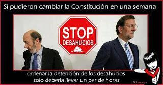 No hagan más paripés y detengan los desahucios. Si quieren, pueden.