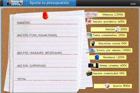 Economía Familiar - Juego Presupuesto en Finanzas para todos Economía familiar: Cómo llegar a final de mes